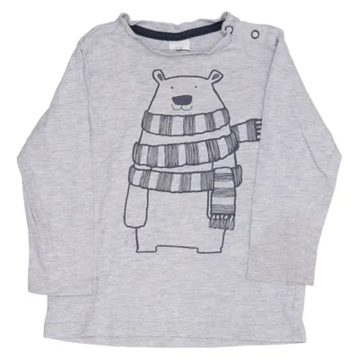 T-shirt à manches longues (Gris) de H&M Coton, Viscose