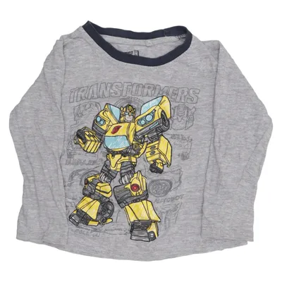 Långärmad t-shirt (Grå, Gul, Blå) från Transformers Bomull, Viskos