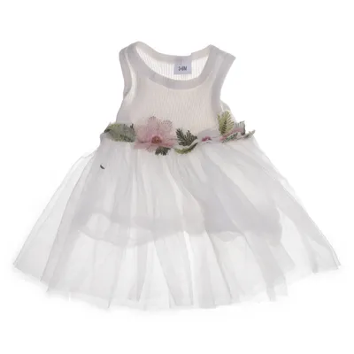 Blomsterpigekjole (Hvid) Polyester