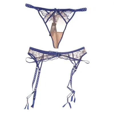 Underwear set (Blue, Beige) from Lounge Elastane, Metallic fiber, Polyamide, Recycled polyester