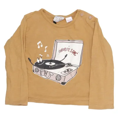 Langærmet t-shirt (Brun) fra Zara Baby Bomuld
