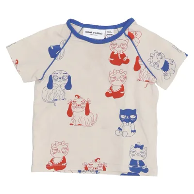 T-shirt (Beige, Blå, Rød, Flerfarvet) fra Mini Rodini Bomuld, Elastan