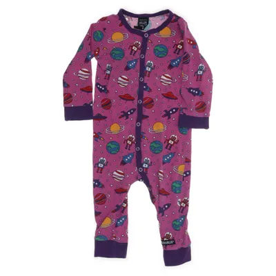 Mjukisdräkt (Lila, Flerfärgad) från Villervalla Elastan, Ekologisk bomull