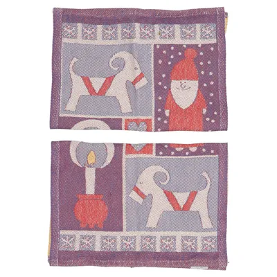 Torchon de cuisine (Violet, Rouge, Beige) de Ekelund Coton