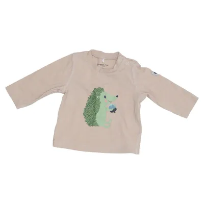 Lange mouwen shirt (Beige) van Polarn O. Pyret Elastaan, Organisch katoen