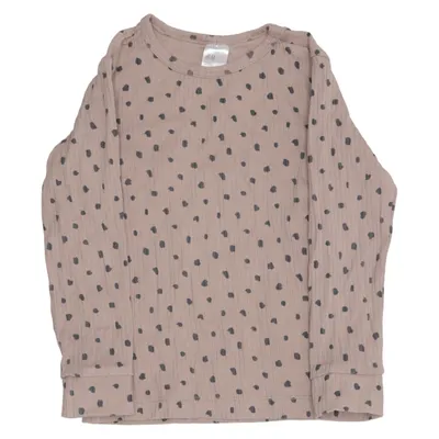 T-shirt à manches longues (Beige, Noir) de H&M Basic Coton, Élasthane