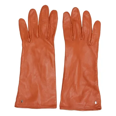 Leather gloves (Orange) from Roeckl Leather, Silk