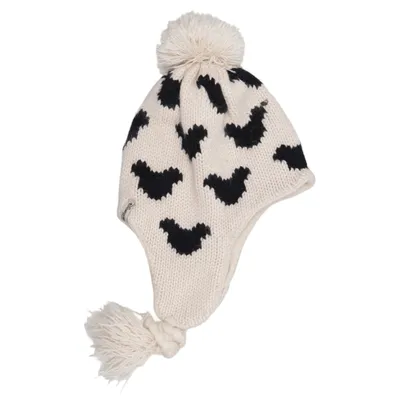 Bobble hat (Beige, Black) from Disneyland Paris Acrylic, Polyester