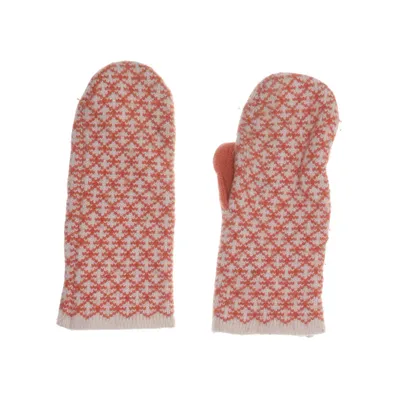 Mittens (Orange, Beige) from Indiska Polyamide, Wool