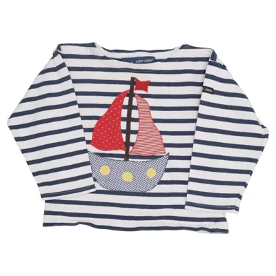 Langærmet t-shirt (Blå, Hvid, Flerfarvet) fra Saint James Bomuld