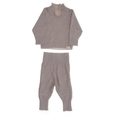 Set (Weicher Pullover "Perlfang" zum Mitwachsen aus Merinowolle & Gestrickte Babyhose mit weichem Bund zum Mitwachsen) van Strickgut Wol