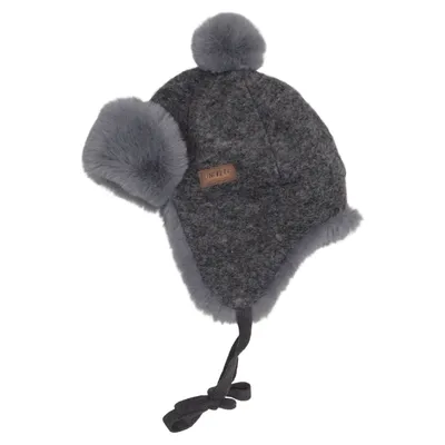 Trapper hat (Gray) from Lindberg Cotton, Polyester, Wool