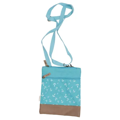 Sac à bandoulière (Bleu, Blanc, Marron) de No Name Coton, Polyester, Polyuréthane
