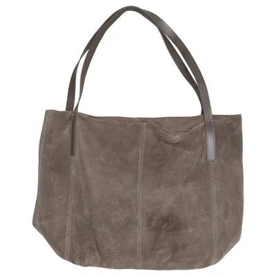 Handtas (Grijs) van Anna Field Katoen, Leer