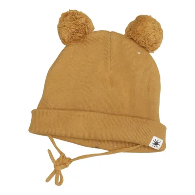 Bobble hat (Brown) from Lindex Baby Cotton, Elastane