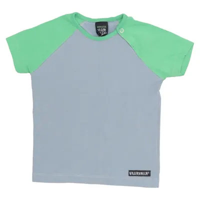 T-shirt (Gray, Green) from Villervalla Elastane, Organic cotton