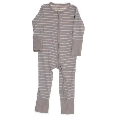 Mjukisdräkt (Beige, Vit) från Polarn O. Pyret Ekologisk bomull