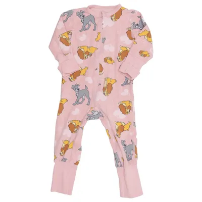 Strampler (Pink, Mehrfarbig) von Disney x Polarn O. Pyret Elasthan, Bio-Baumwolle