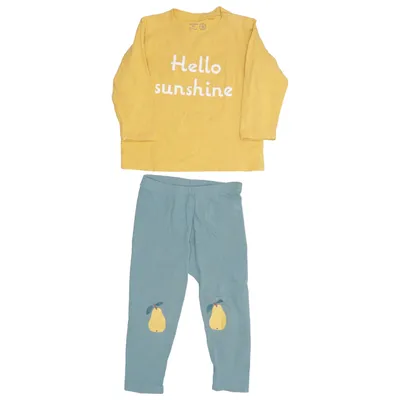 Set (Blå, Gul) från Lindex Baby Bomull, Elastan
