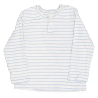 Henley shirt (Blue, White) from ICA I Love Eco Elastane, Organic cotton
