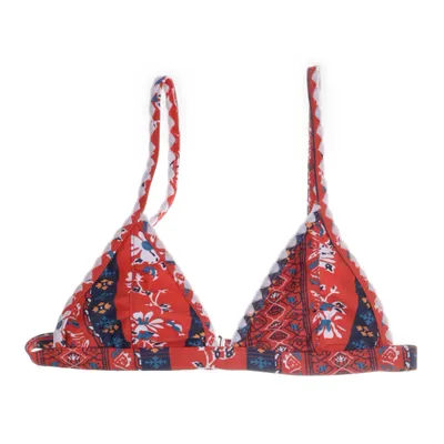 Bikini top (Rood, Meerkleurig) van Zaful Elastaan, Polyester