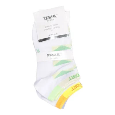 Socks (White, Multicolored) from Pesail Cotton