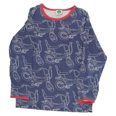 Långärmad t-shirt (Blå, Vit) från Småfolk Bomull, Elastan, Modal