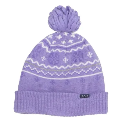 Bobble hat (Purple, White, Multicolored) from Polarn O. Pyret Merino wool, Recycled polyester
