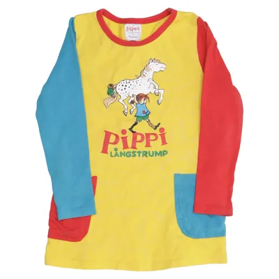 Long sleeve T-shirt (Yellow, Multicolored) from Pippi Långstrump by Martinex Cotton, Elastane