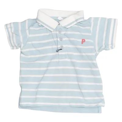 Polo shirt (Blue, White) from Polarn O. Pyret Elastane, Organic cotton