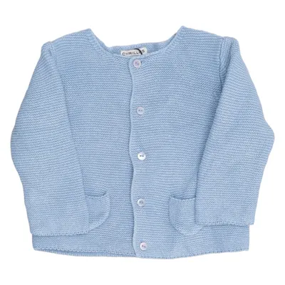 Cardigan (Bleu) de Cyrillus Cachemire, Coton