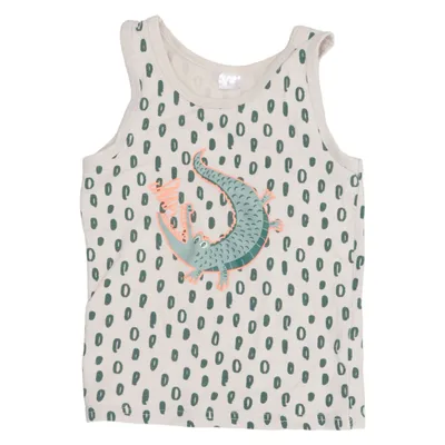 Tanktop (Beige, Groen) van Zeeman Katoen, Elastaan