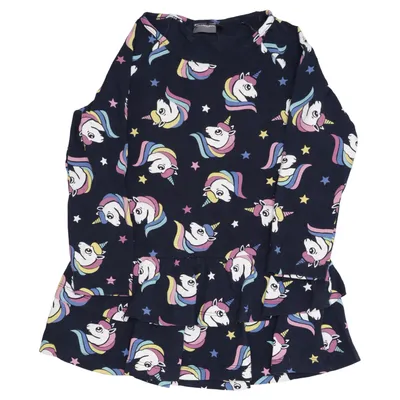Robe (Bleu, Multicolore) de Kids World Coton, Élasthane
