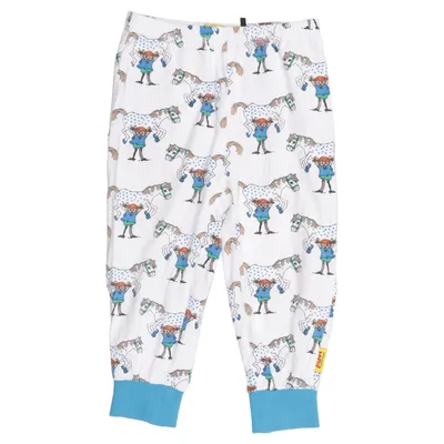 Pyjama broek (Wit, Blauw, Meerkleurig) van Pippi Långstrump Katoen, Elastaan