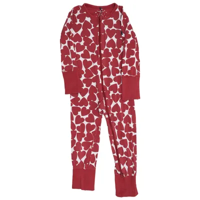Pyjamasz (Rød, Hvid) fra Polarn O. Pyret Elastan, Økologisk bomuld