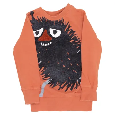 Sweatshirt (Orange, Sort) fra Moomin Elastan, Økologisk bomuld