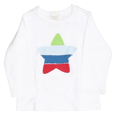 Långärmad t-shirt (Vit, Flerfärgad) från First Impressions Bomull, Polyester