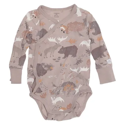 Romper (Bruin, Meerkleurig) van Lindex Baby Katoen, Elastaan