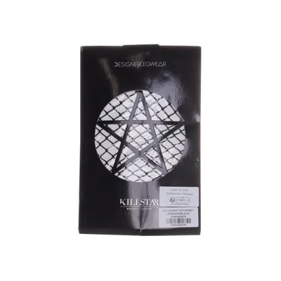 Nätstrumpbyxor (Svart, Vit) från Killstar Elastan, Polyamid