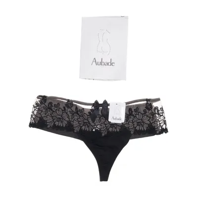 Thongs (Black, Beige) from Aubade Cotton, Elastane, Polyamide, Polyester