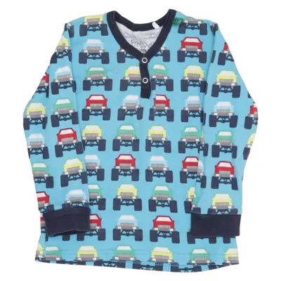 Langærmet t-shirt (Blå, Flerfarvet) fra Fred's World by Green Cotton Bomuld