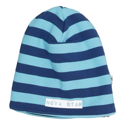 Bonnet (W-Beanie Striped Blue) de Nova Star Coton, Élasthane