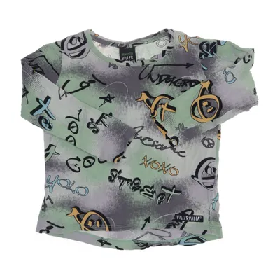 Långärmad t-shirt (Grön) från Villervalla Ekologisk bomull, Elastan