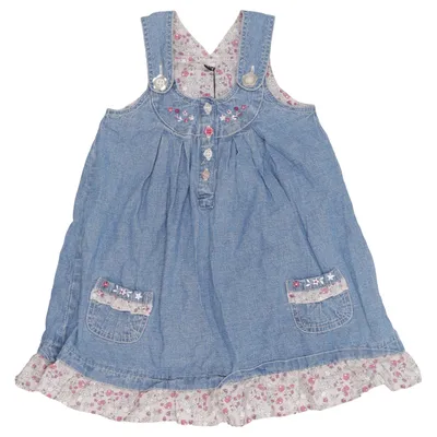 Robe salopette (Bleu, Multicolore) Coton