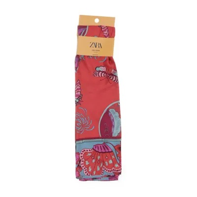 Neckerchief (Red, Multicolored) from Zara Silk