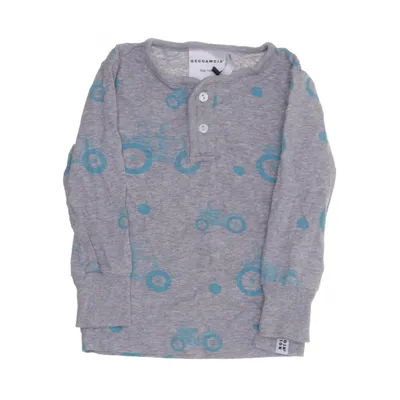 T-shirt manches longues (Gris, Bleu) de Geggamoja Bambou, Élasthane, Coton biologique