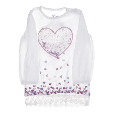 Långärmad t-shirt (Vit, Lila) från Topomini Ekologisk bomull