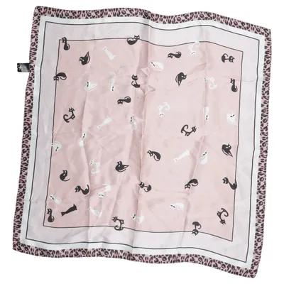 Cache-col (Rose, Noir, Blanc) de Satin Soie