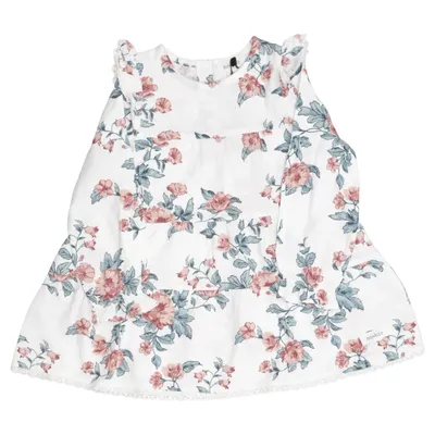 Dress (White, Multicolored) from Newbie by KappAhl Cotton