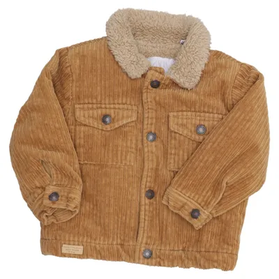 Lined denim jacket (Brown, Beige) from Zara Baby Polyester